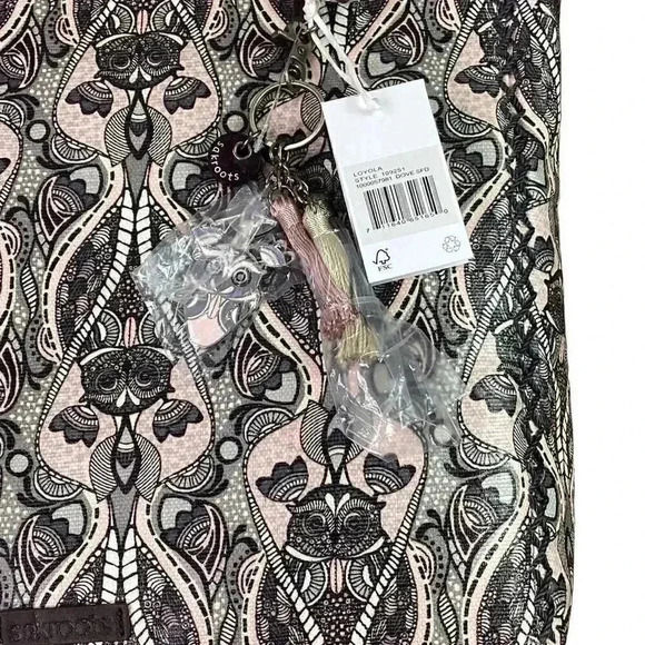 SAKROOTS Shopper Tote Loyola Soulful Desert Purse Black Multi Bag Charms NEW - Picture 3 of 15